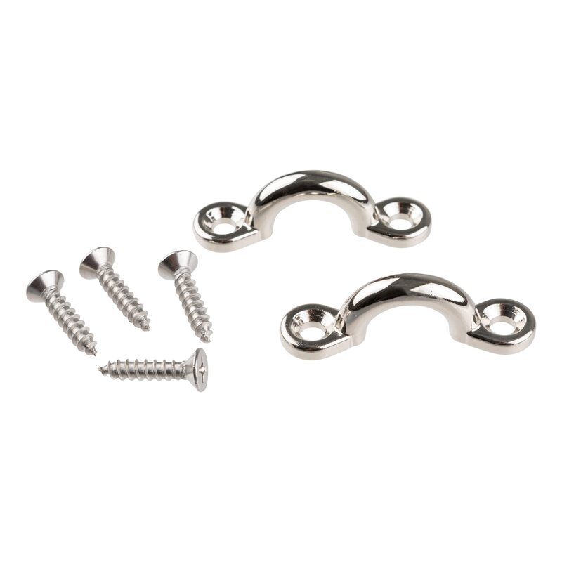 TAYLOR MADE PRODUCTS Eye Strap Chromed Zamak for Bimini Tops 1-7/8" L x 5/8" H Mounting Hole Diameter 3/16" 2 Per Package