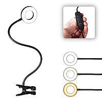 OttLite® Wellness Series Capture Clip-On LED Ring Light, 25"H, 11.5W, Black