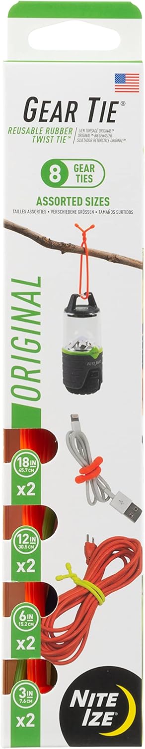 Nite Ize Original Gear Tie Reusable Rubber Twist Ties