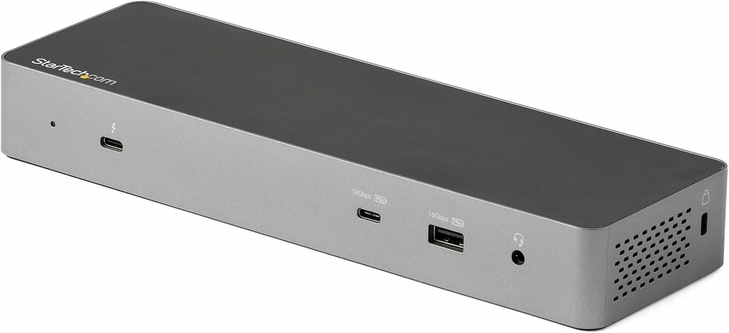 StarTech.com USB C Docking Station for MacBook Pro/Air-M1/M2/M3/M4, Dual 4K 60Hz/Single 8K, Thunderbolt Compatible