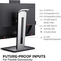 ViewSonic Video Conferencing Docking Monitor with Windows Hello Compatible IR Webcam
