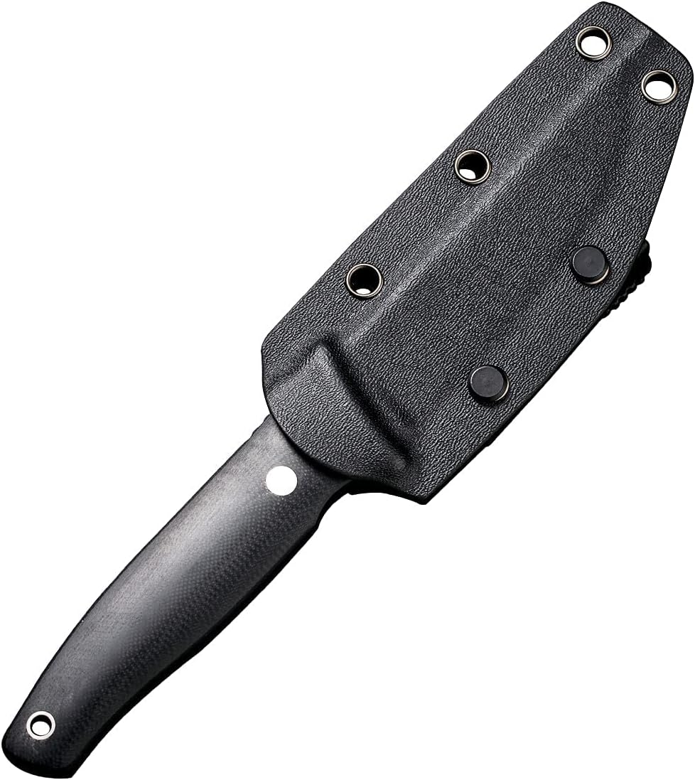 CIVIVI Tamashii Fixed Blade Knife with 4.07’’ D2 Blade G10 Handle, Kydex Sheath, T-clip for EDC Outdoor Carry C19046-1 Black