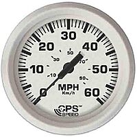 Faria Beede Instruments Faria 33147 Dress Speedometer GPS Studded 4" - White, 60 MPH