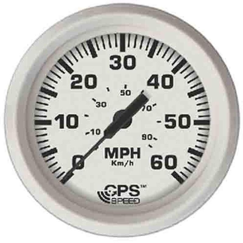 Faria Beede Instruments Faria 33147 Dress Speedometer GPS Studded 4" - White, 60 MPH