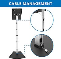 Mount-It! Anti-Theft Tablet Kiosk Floor Stand Compatible with iPad 10, 9, 8, Pro 11, 10.5, Air 10.5, Height Adjustable Locking Kiosk for iPad, Steel Kiosk for Business and Retail Ipad Gen 10