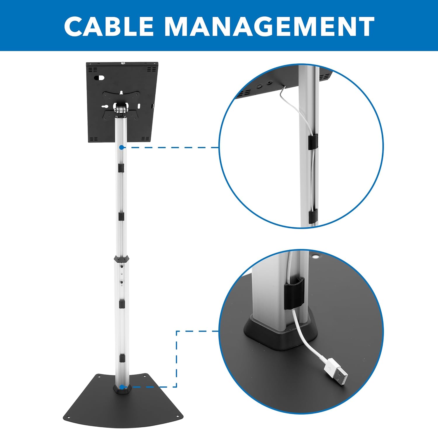 Mount-It! Anti-Theft Tablet Kiosk Floor Stand Compatible with iPad 10, 9, 8, Pro 11, 10.5, Air 10.5