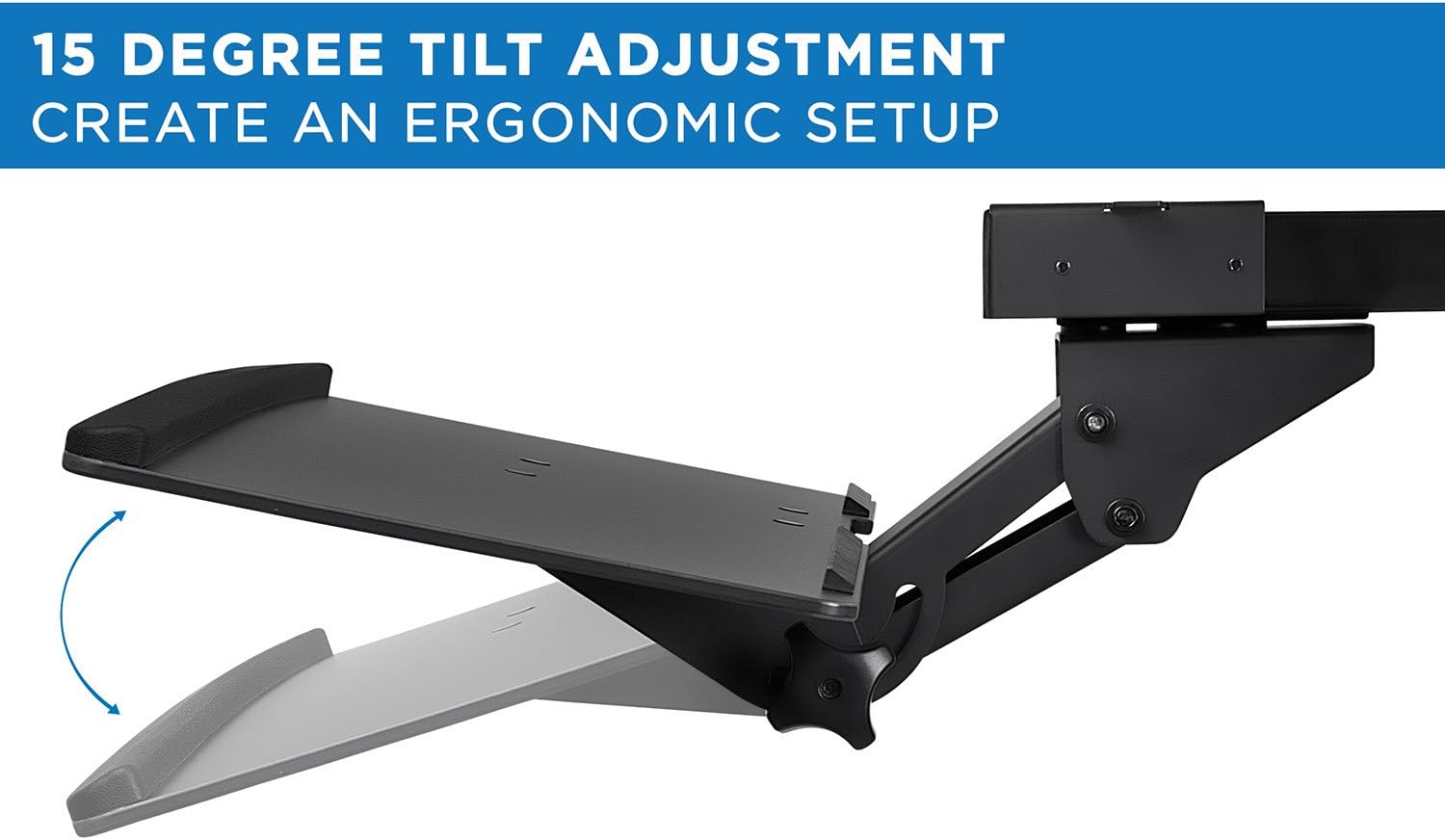 Mount-It! Under Desk Computer Keyboard and Mouse Tray, Slide Out Ergonomic Keyboard Drawer with Gel Wrist Pad, Tilt