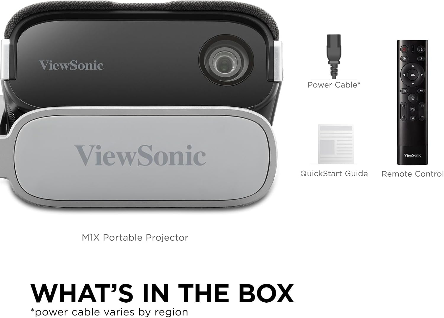 ViewSonic M1X Portable LED Projector with Smart Stand, Harman Kardon Speakers, Built-In Battery, H/V Keystone