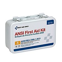 First Aid Only 90755 ANSI A 2015 and OSHA Compliant First Aid Kit, 10-Person Emergency First Aid Kit for Business, Home, Car