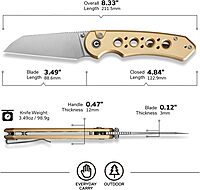 CIVIVI Pragma Prime Pocket Knife for EDC, 3.49" Wharncliffe Blade, Aluminum Handle, Reversible Clip