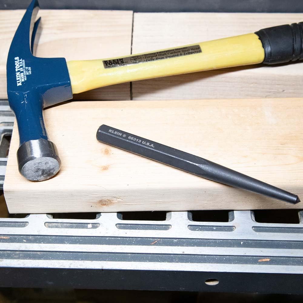 Klein Tools 66313 1/2-Inch Center Punch, 6-Inch Length, Made in USA 6-Inch by 1/2-Inch