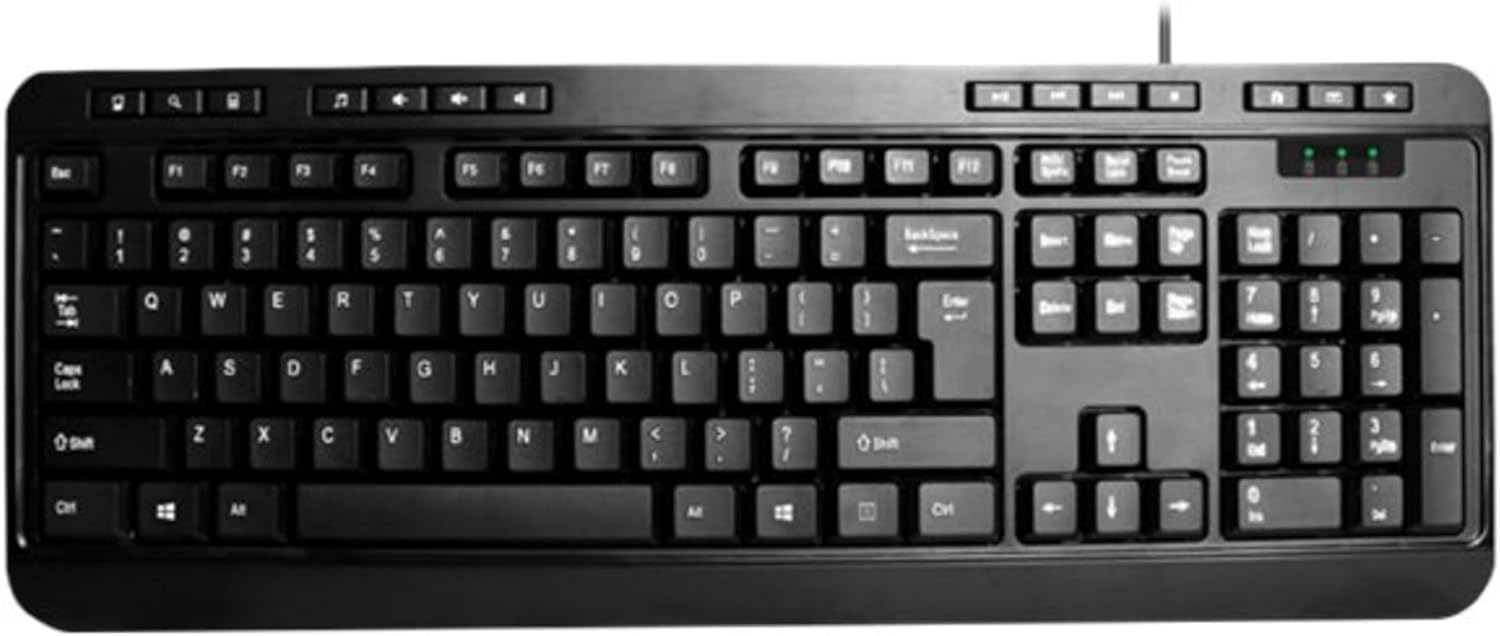 Adesso AKB-132PB Multimedia Desktop Keyboard, Black