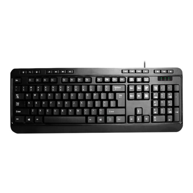 Adesso AKB-132PB Multimedia Desktop Keyboard, Black