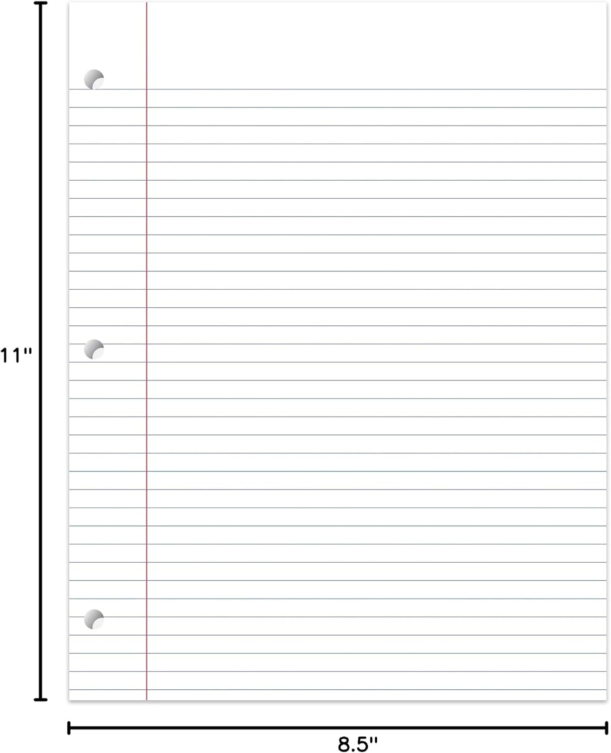 Office Depot 30% Recycled College-Ruled Notebook Filler Paper, 3-Hole Punched, 11in. x 8 1/2in., 100 Sheets, 09259OD