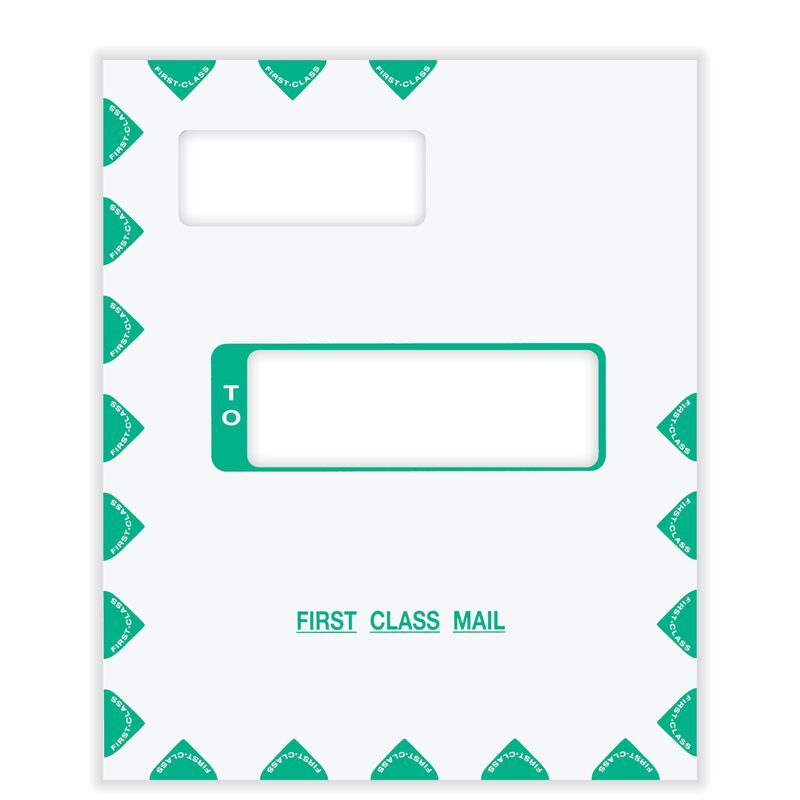 COMPLYRIGHT First Class Double-Window Tax Mailer Envelopes