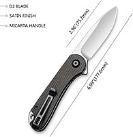 CIVIVI Elementum C907 Pocket Knife Micarta Handle D2 Blade