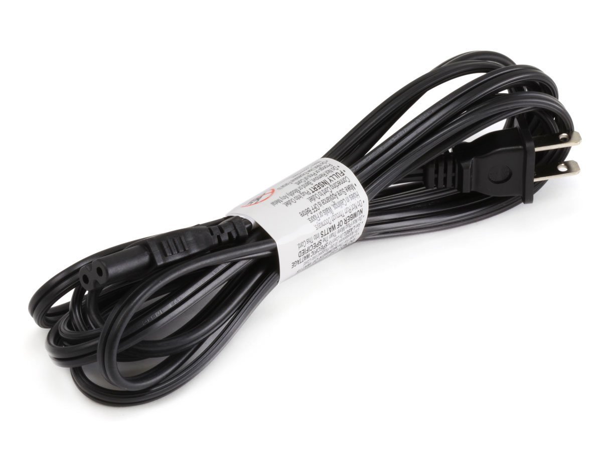 Monoprice 107673 10-Feet 18AWG Unpoloraized C7 to NEMA 1-15 AC Power Cable - Black (2 Pack)2