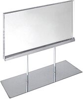 Azar Displays Elite Series Acrylic Block Sign Holder on Chrome Stand