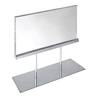 Azar Displays Elite Series Acrylic Block Sign Holder on Chrome Stand
