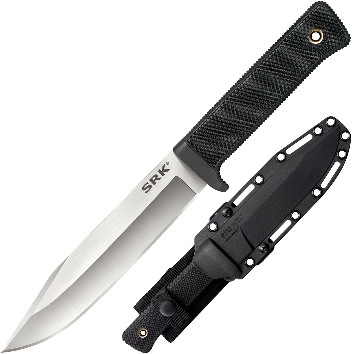 COLD STEEL SRK 6" CPM 3V Clip Point Razor-Sharp Blade 4.75" Kray-Ex Durable Handle Tactical Fixed Blade Knife withSecure-Ex