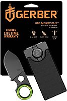 Gerber Gear GDC Money Clip with Pocket Knife - Fixed Blade Knife and Case - EDC Gear and Equipment - Stainless Steel