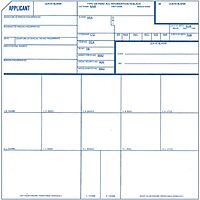 Identicator Applicant Fingerprint Cards, Pack of 250, FBI Standard Form No. FD-258