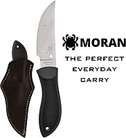 Spyderco Moran Upswept Gray Fixed Blade Knife - Damasteel DS93X with FRN/Kraton Handle, PlainEdge - FB01PGYD