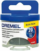 Dremel 426B Fiberglass Reinforced Cut-Off Wheels, 1-1/4-Inch (.045 mm) Wheel Diameter, Rotary Tool Cutting Disc Accessory, 20 Pieces, Silver