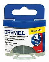 Dremel 426B Fiberglass Reinforced Cut-Off Wheels, 1-1/4-Inch (.045 mm) Wheel Diameter, Rotary Tool Cutting Disc Accessory, 20 Pieces, Silver