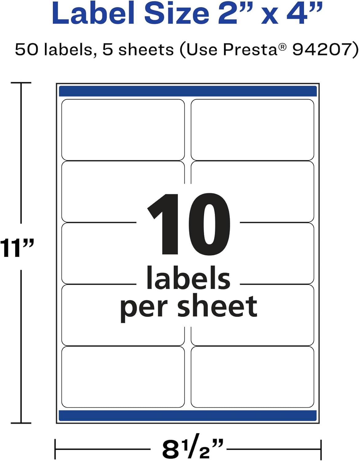 AVERY Durable Waterproof Rectangle Labels, Sure Feed Technology, 2" x 4"