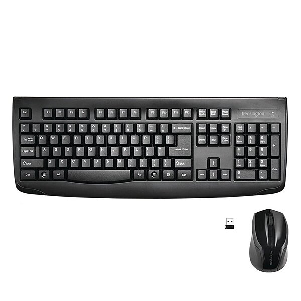 Kensington Pro Fit Wireless Combo Mouse and Keyboard Desktop Set (K72324US), Black