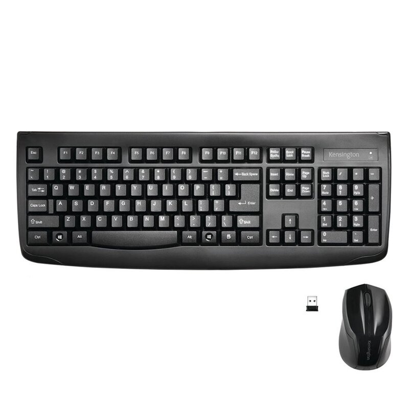 Kensington Pro Fit Wireless Combo Mouse and Keyboard Desktop Set (K72324US), Black