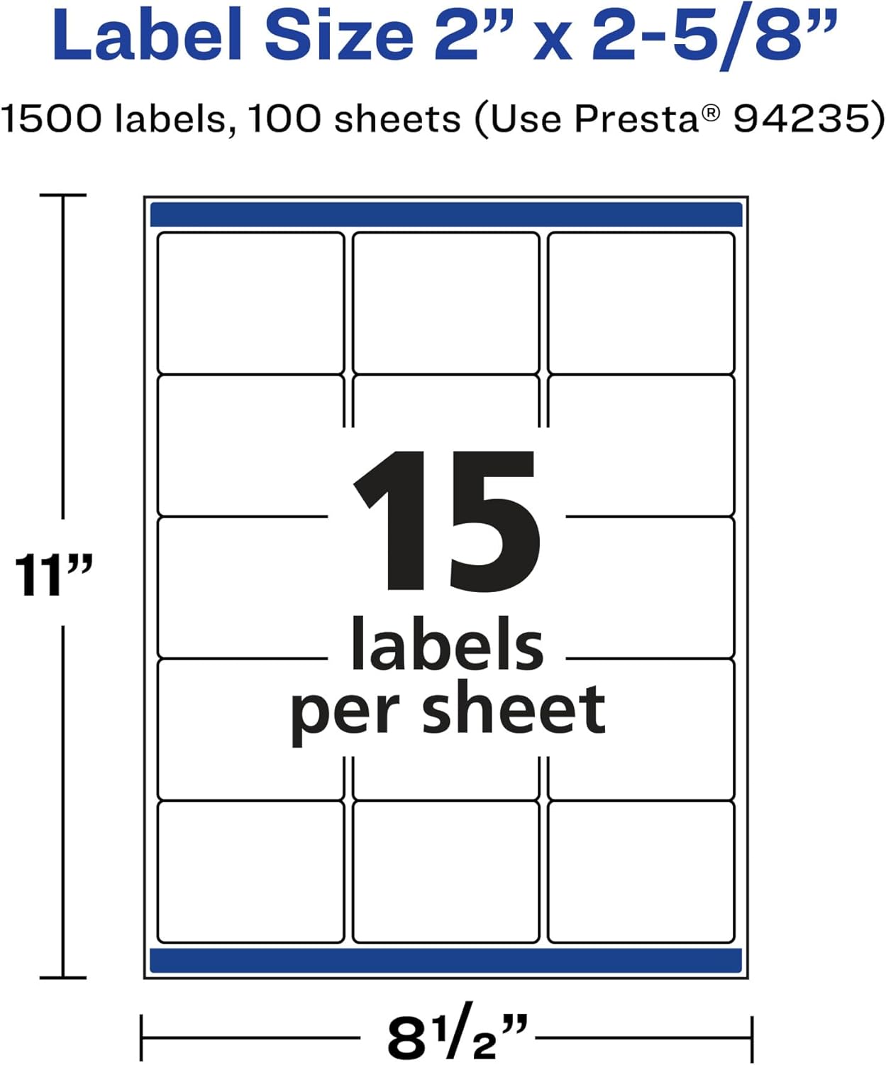 AVERY Glossy Clear Rectangle Labels, Sure Feed Technology, 2" x 2-5/8"