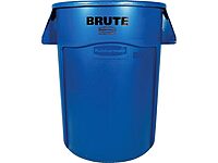 Rubbermaid Commercial 264360BE Brute Vented Trash Receptacle, Round, 44 gal, Blue