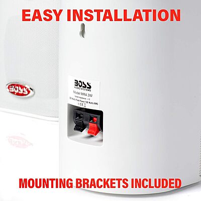 BOSS Audio Systems MR4.3 4-Inch 3-Way Marine Enclosed Speakers (Pair)