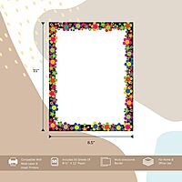 BARKER CREEK Designer Computer Paper, Neon Flower Power, 8.5” x 11”, Decorative Printer Paper, Stationery, 50 Sheets per Pkg, Home, School and Office Supplies (730)