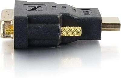 C2G Legrand DVI to HDMI Cable Adapter, DVI-D Male to HDMI Male Adapter, Black HDMI Adapter Cable for Bi-Directional Adapter Cable, 1 Count, C2G 18401