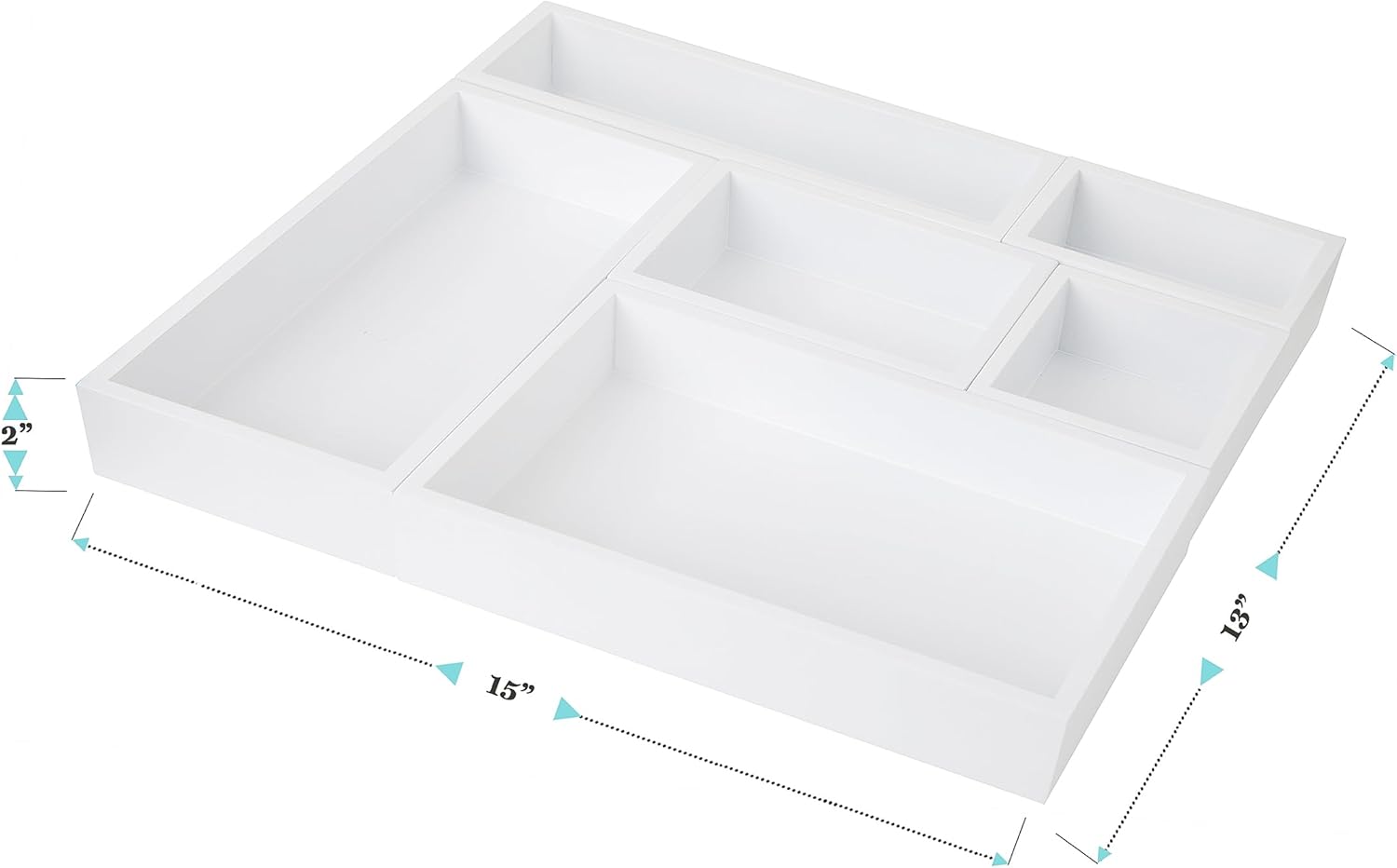 Martha Stewart Enzo 6-Piece Wooden Desk Drawer Organizer Set