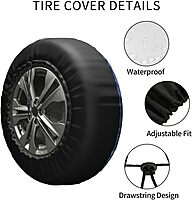 Snowmobile Printed Spare Tire Cover 17 Inch - Waterproof Wheel Covers Protectors - Universal Fit for Car, Trailer, Auto, SUV
