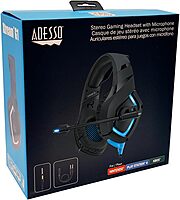 ADESSO Xtream Gaming Headset with 50 mm Drivers, Noise Cancelling Microphone and LED Lighting