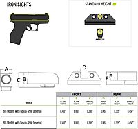 NIGHT FISION Standard Height Perfect Dot Tritium Night Sight Set for 1911
