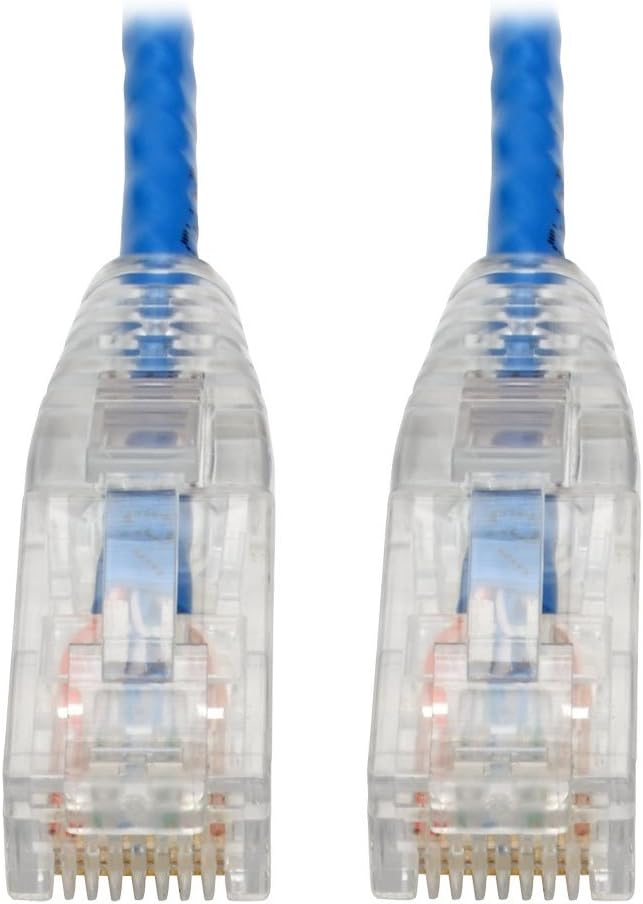 Eaton Tripp Lite Cat6 Gigabit Snagless Molded Slim UTP Patch Cable RJ45 M/M Blue 6in 6' (N201-S6N-BL)