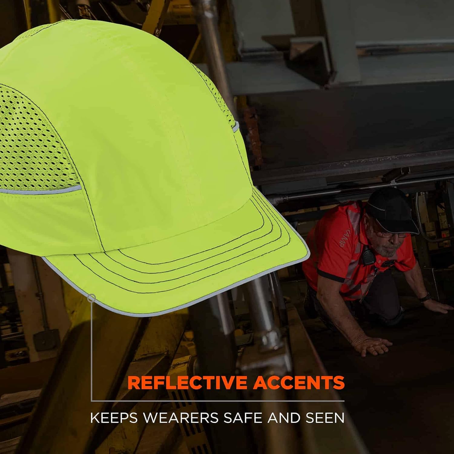 Ergodyne Safety Bump Cap, Baseball Hat Style, Comfortable Head Protection, Short Brim, Skullerz 8950, Factory