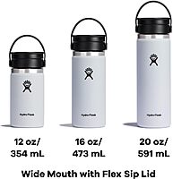HYDRO FLASK Wide Mouth Insulated Bottle with Flex Sip Lid