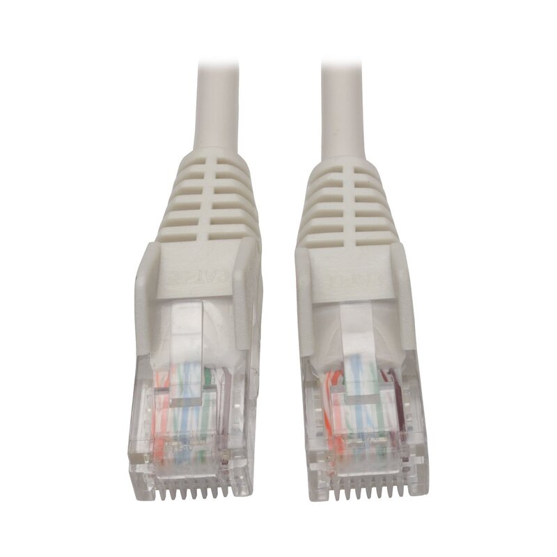 Tripp Lite Cat5e 350 MHz Snagless Molded (UTP) Ethernet Cable (RJ45 M/M) PoE White 5 ft. (1.52 m) - Category 5e - N001005WH