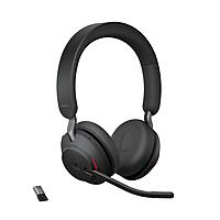 Jabra Evolve2 65 Headset - Microsoft Teams Certification - Stereo - Wireless - Bluetooth - 98.4 ft - Over-the-head - Binaural - Supra-aural - Black