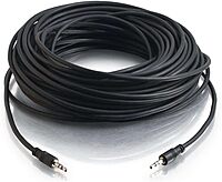 C2G 40106 3.5mm Stereo Audio Cable with Low Profile Connectors M/M, In-Wall CMG-Rated (15 Feet, 4.57 Meters) Black