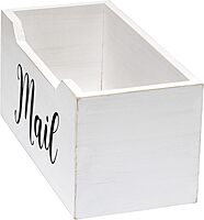 Elegant Designs Rustic Farmhouse Wooden Tabletop Mail Organizer Box
