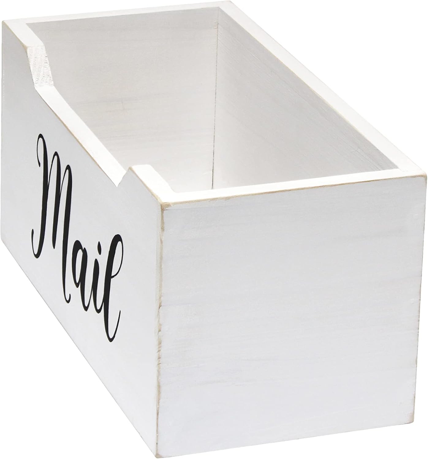 Elegant Designs Rustic Farmhouse Wooden Tabletop Mail Organizer Box