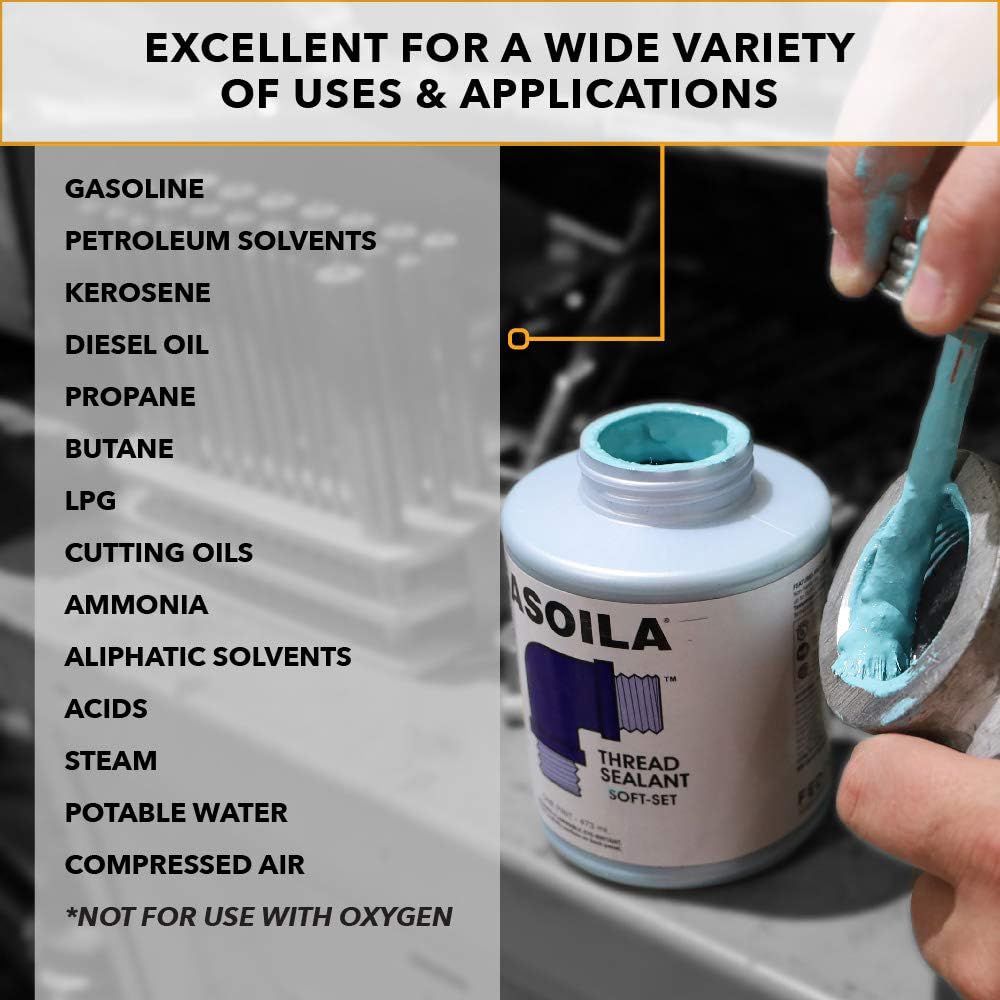 Gasoila Soft-Set Pipe Thread Sealant with PTFE – Non-Hardening Paste for Metal & Plastic